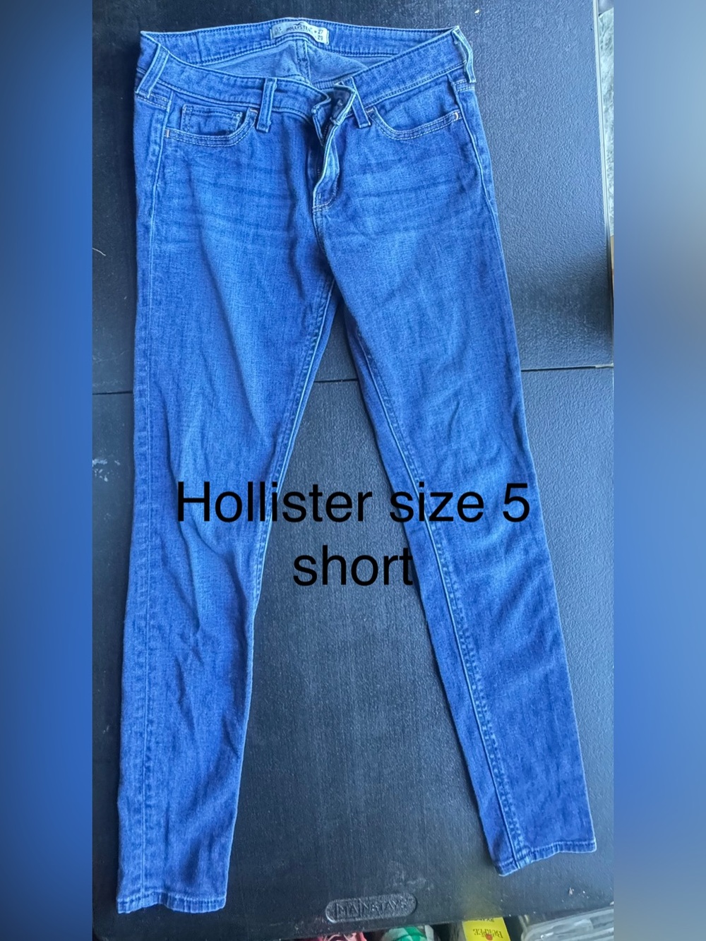 All jeans bottoms 2 for 15 !
Hollister Dark Blue Jeggings